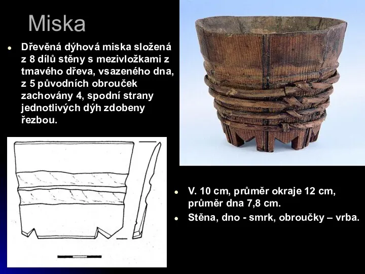 Miska Dřevěná dýhová miska složená z 8 dílů stěny s