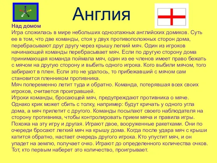 Англия Над домом Игра сложилась в мире небольших одноэтажных английских