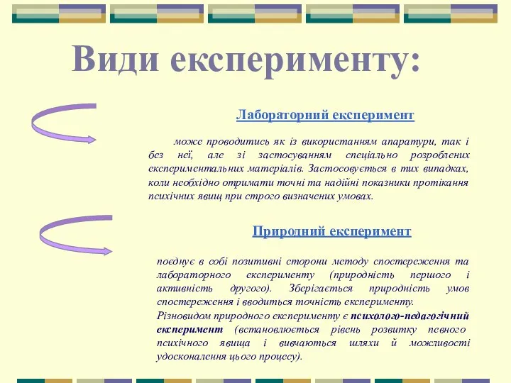 Види експерименту: Лабораторний експеримент може проводитись як із використанням апаратури,