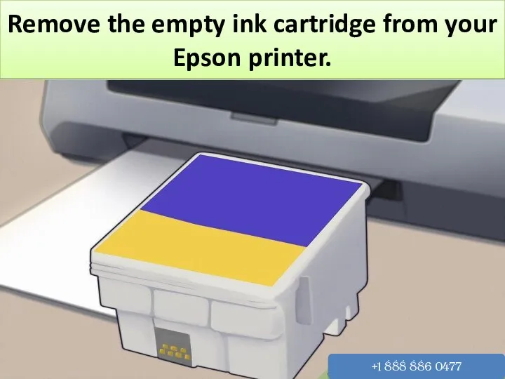Remove the empty ink cartridge from your Epson printer. +1 888 886 0477