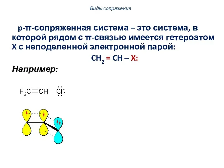 p-π-сопряженная система – это система, в которой рядом с π-связью