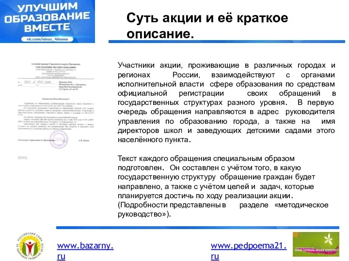 Суть акции и её краткое описание. Участники акции, проживающие в различных городах и