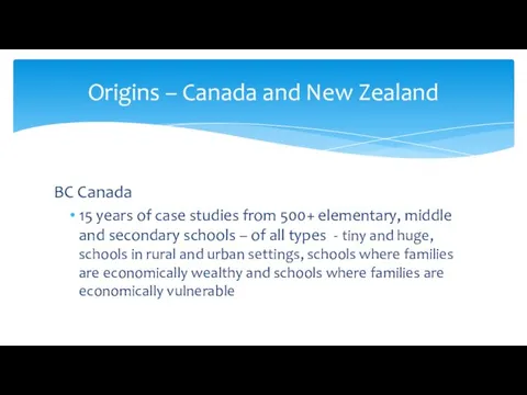 BC Canada 15 years of case studies from 500+ elementary,