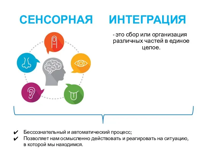 СЕНСОРНАЯ ИНТЕГРАЦИЯ это сбор или организация различных частей в единое целое. Бессознательный и