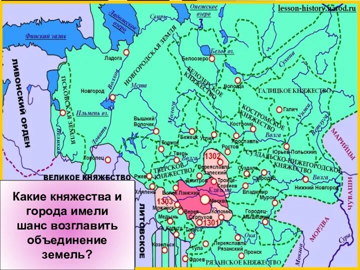 Какие княжества и города имели шанс возглавить объединение земель?