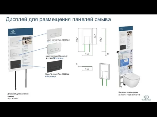 Дисплей для размещения панелей смыва Дисплей для панелей смыва Арт.