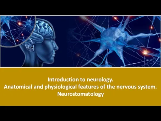 Introduction to neurology. Anatomical and physiological features of the nervous system. Neurostomatology