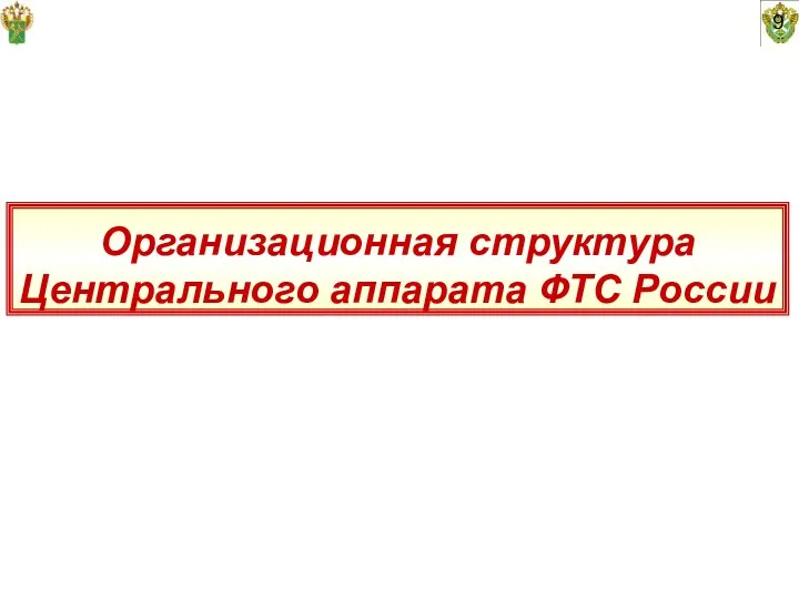 9 Организационная структура Центрального аппарата ФТС России