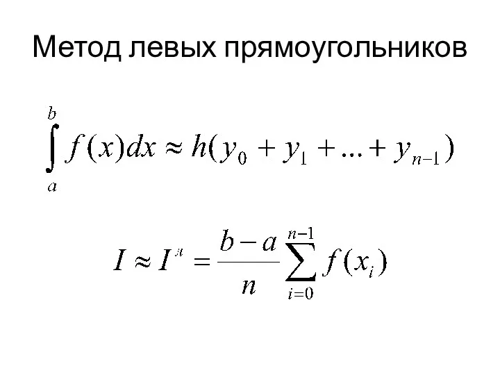 Метод левых прямоугольников