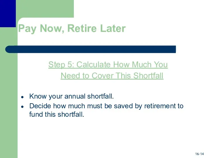 Pay Now, Retire Later Step 5: Calculate How Much You
