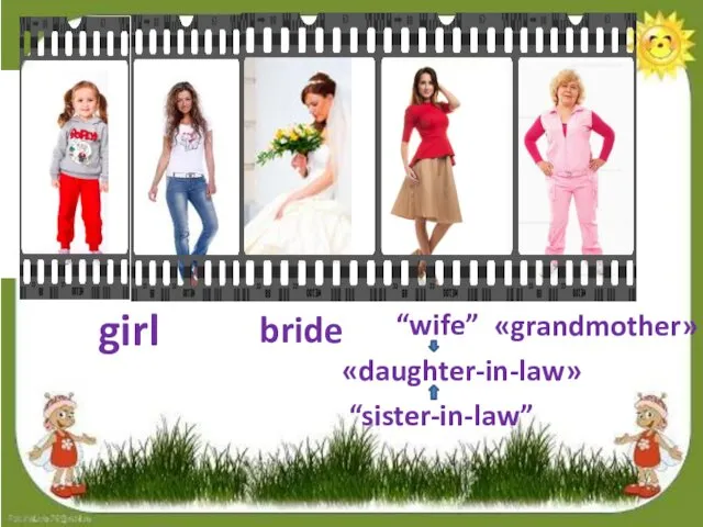 girl bride “wife” “sister-in-law” «daughter-in-law» «grandmother»