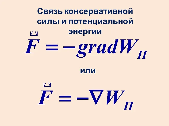 Связь консервативной силы и потенциальной энергии или