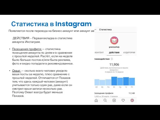 Статистика в Instagram Появляется после перехода на бизнес-аккаунт или аккаунт