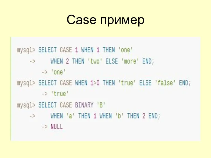 Case пример