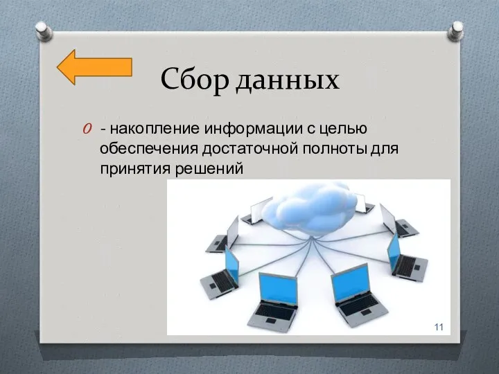 Сбор данных - накопление информации с целью обеспечения достаточной полноты для принятия решений