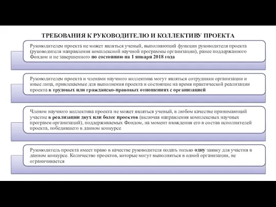 ТРЕБОВАНИЯ К РУКОВОДИТЕЛЮ И КОЛЛЕКТИВУ ПРОЕКТА