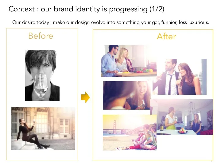 Context : our brand identity is progressing (1/2) Before After