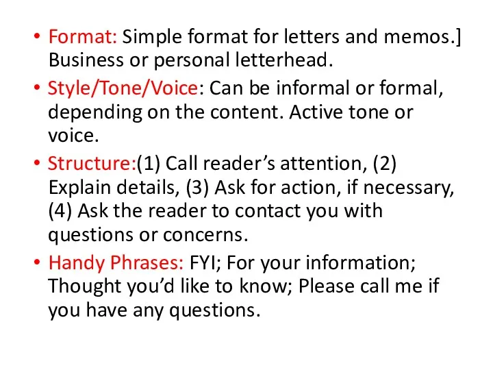 Format: Simple format for letters and memos.] Business or personal