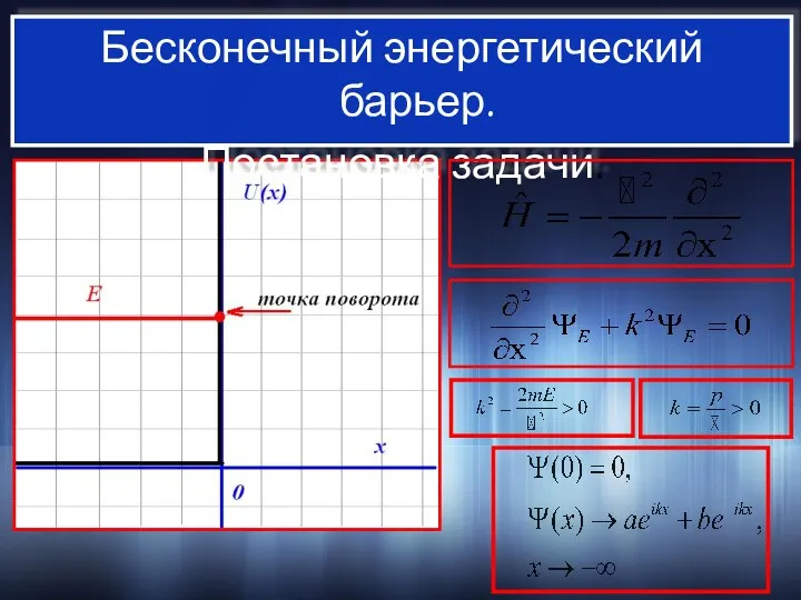 Бесконечный энергетический барьер. Постановка задачи.