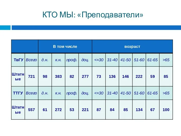 КТО МЫ: «Преподаватели»