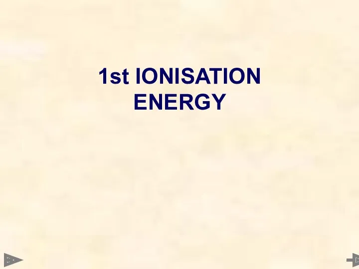 1st IONISATION ENERGY