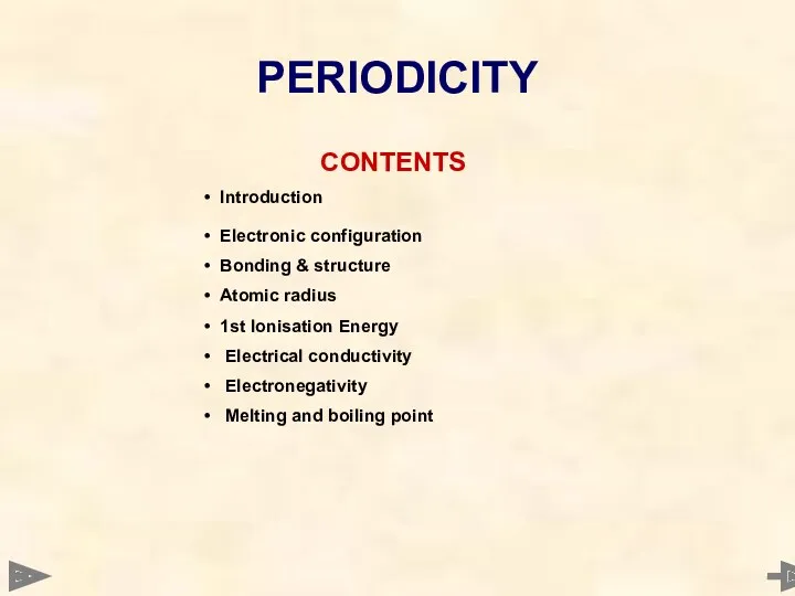 CONTENTS Introduction Electronic configuration Bonding & structure Atomic radius 1st Ionisation Energy Electrical