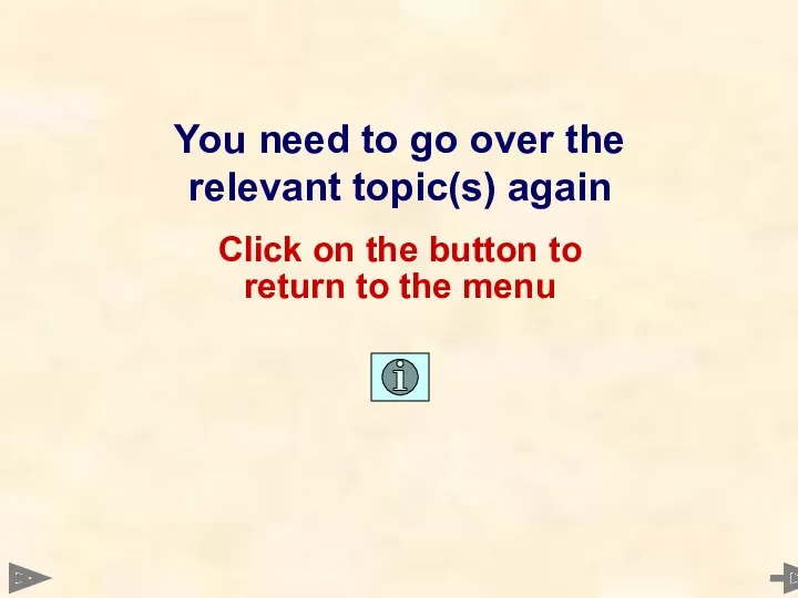 You need to go over the relevant topic(s) again Click on the button