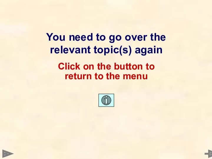 You need to go over the relevant topic(s) again Click