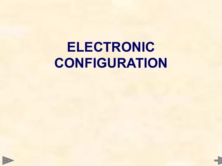 ELECTRONIC CONFIGURATION