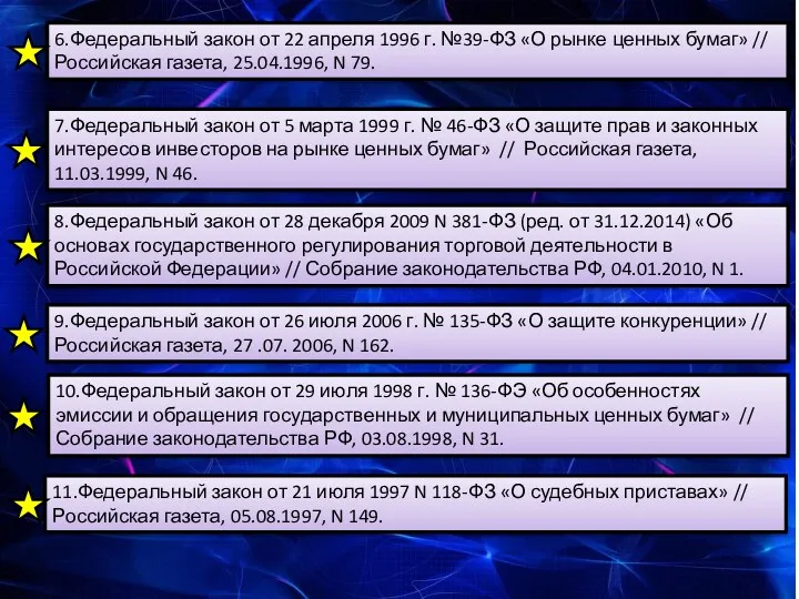 11.Федеральный закон от 21 июля 1997 N 118-ФЗ «О судебных