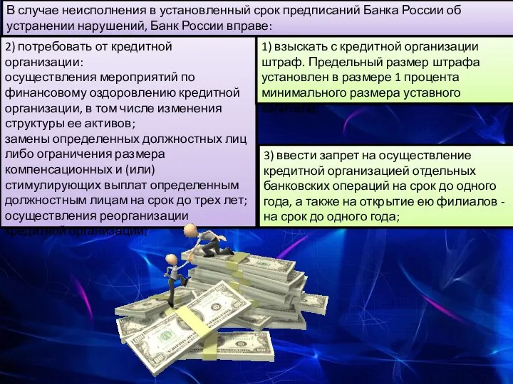 В случае неисполнения в установленный срок предписаний Банка России об