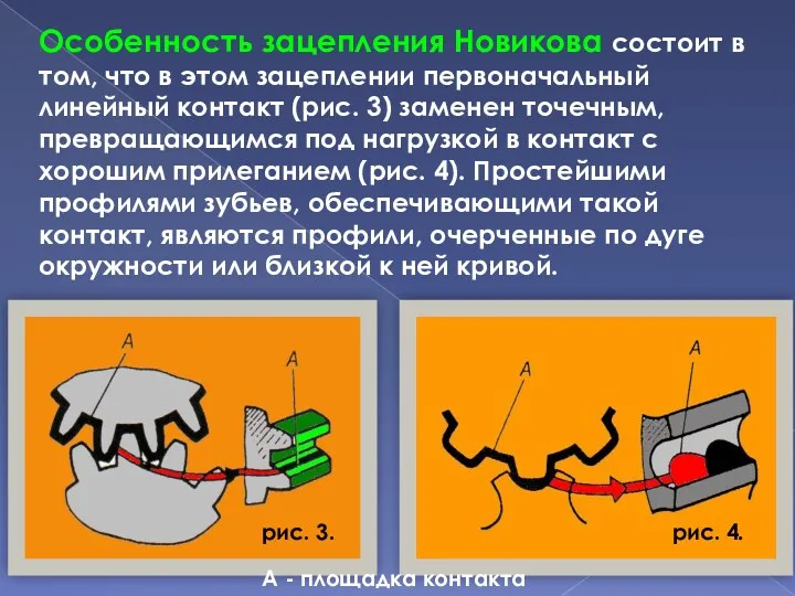 Особенность зацепления Новикова состоит в том, что в этом зацеплении