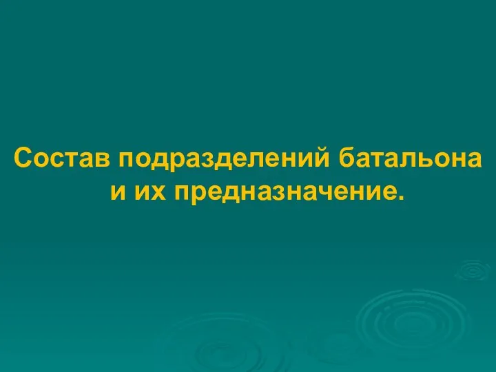 Состав подразделений батальона и их предназначение.