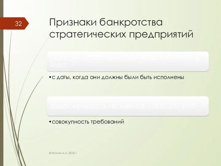 Признаки банкротства стратегических предприятий обязательства не исполнены в течение 6