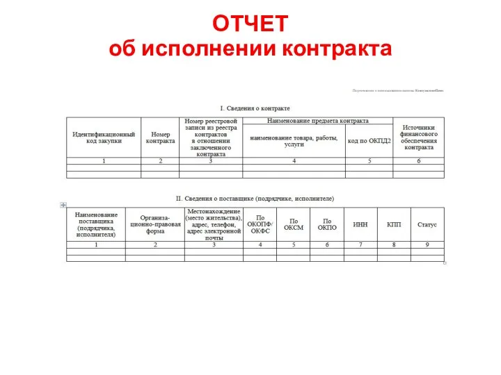 ОТЧЕТ об исполнении контракта