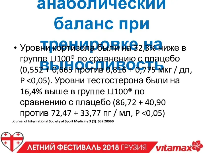 Влияние на анаболический баланс при тренировке на выносливость Уровни кортизола