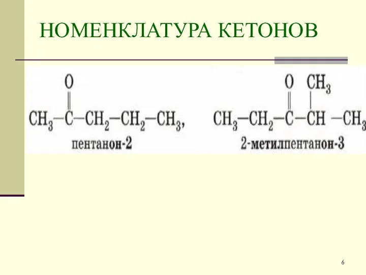 НОМЕНКЛАТУРА КЕТОНОВ