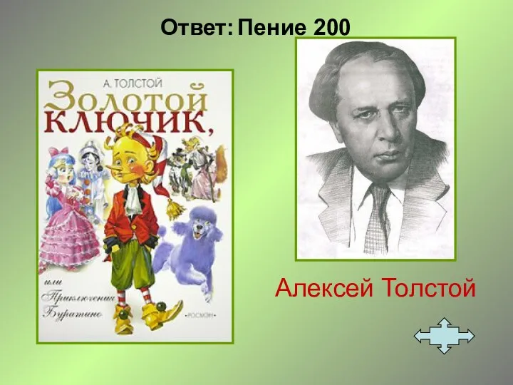Ответ: Пение 200 Алексей Толстой