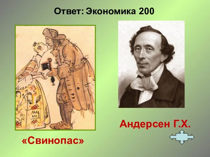 Ответ: Экономика 200 Андерсен Г.Х. «Свинопас»