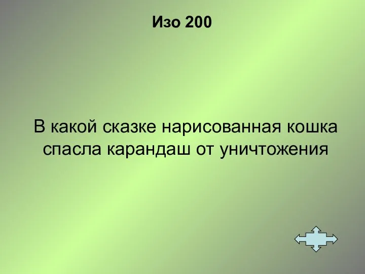 Изо 200 В какой сказке нарисованная кошка спасла карандаш от уничтожения