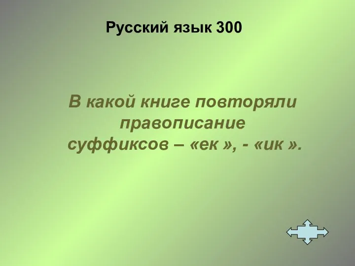 Русский язык 300 В какой книге повторяли правописание суффиксов – «ек », - «ик ».