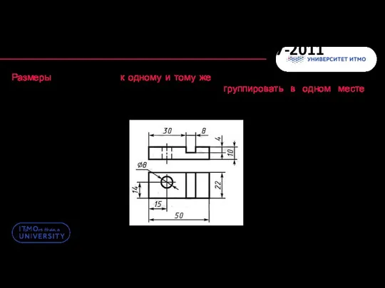 Нанесение размеров. ГОСТ 2.307-2011 Размеры, относящиеся к одному и тому