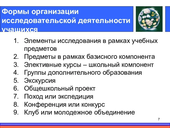 Формы организации исследовательской деятельности учащихся Элементы исследования в рамках учебных