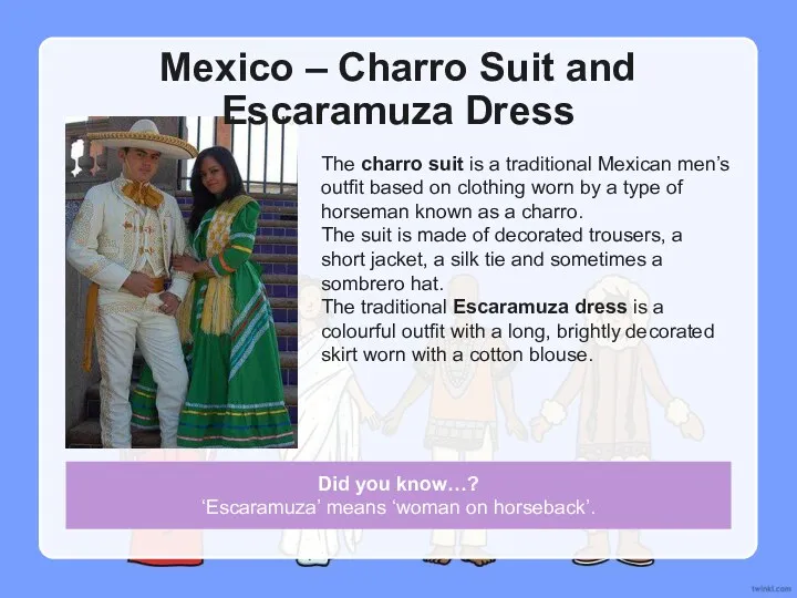 Mexico – Charro Suit and Escaramuza Dress The charro suit