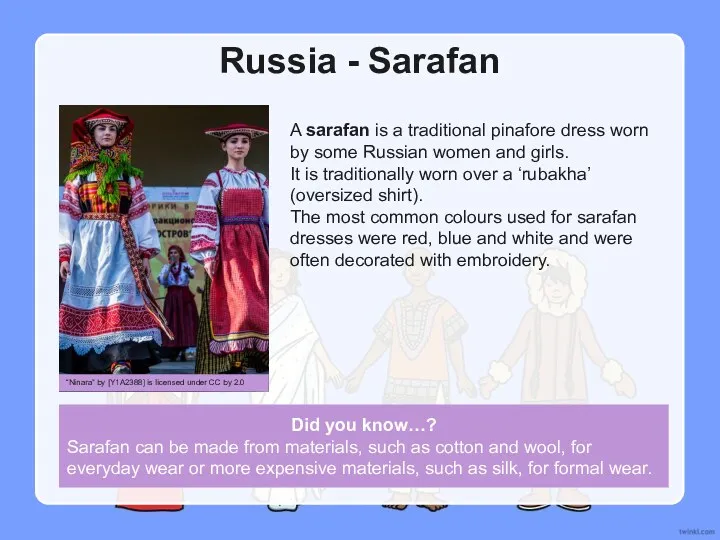 Did you know…? Sarafan can be made from materials, such