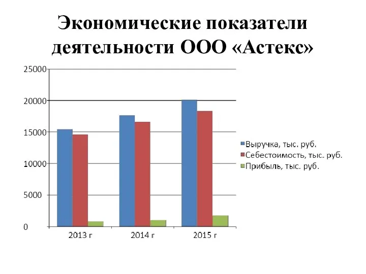 Экономические показатели деятельности ООО «Астекс»