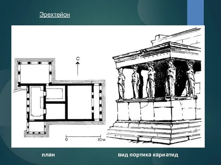 план вид портика кариатид Эрехтейон