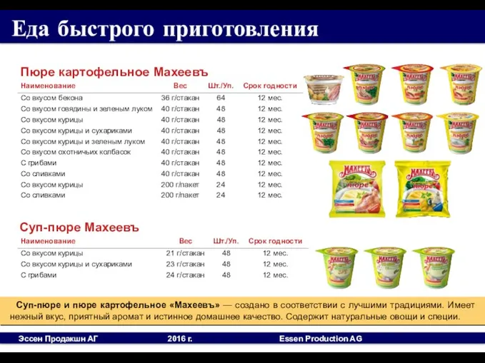 Пюре картофельное Махеевъ Суп-пюре и пюре картофельное «Махеевъ» — создано