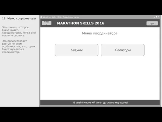 Бегуны MARATHON SKILLS 2016 18 дней 8 часов и17 минут