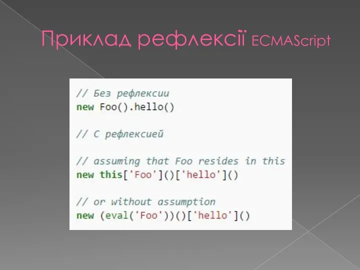 Приклад рефлексії ECMAScript